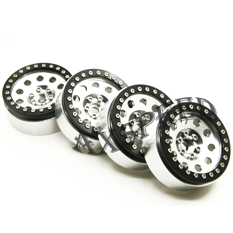 

AXSPEED 1/10 RC Crawler 2.2inch Alloy Beadlock Wheel Rims with Hub for SCX10 CC01 F350 D90