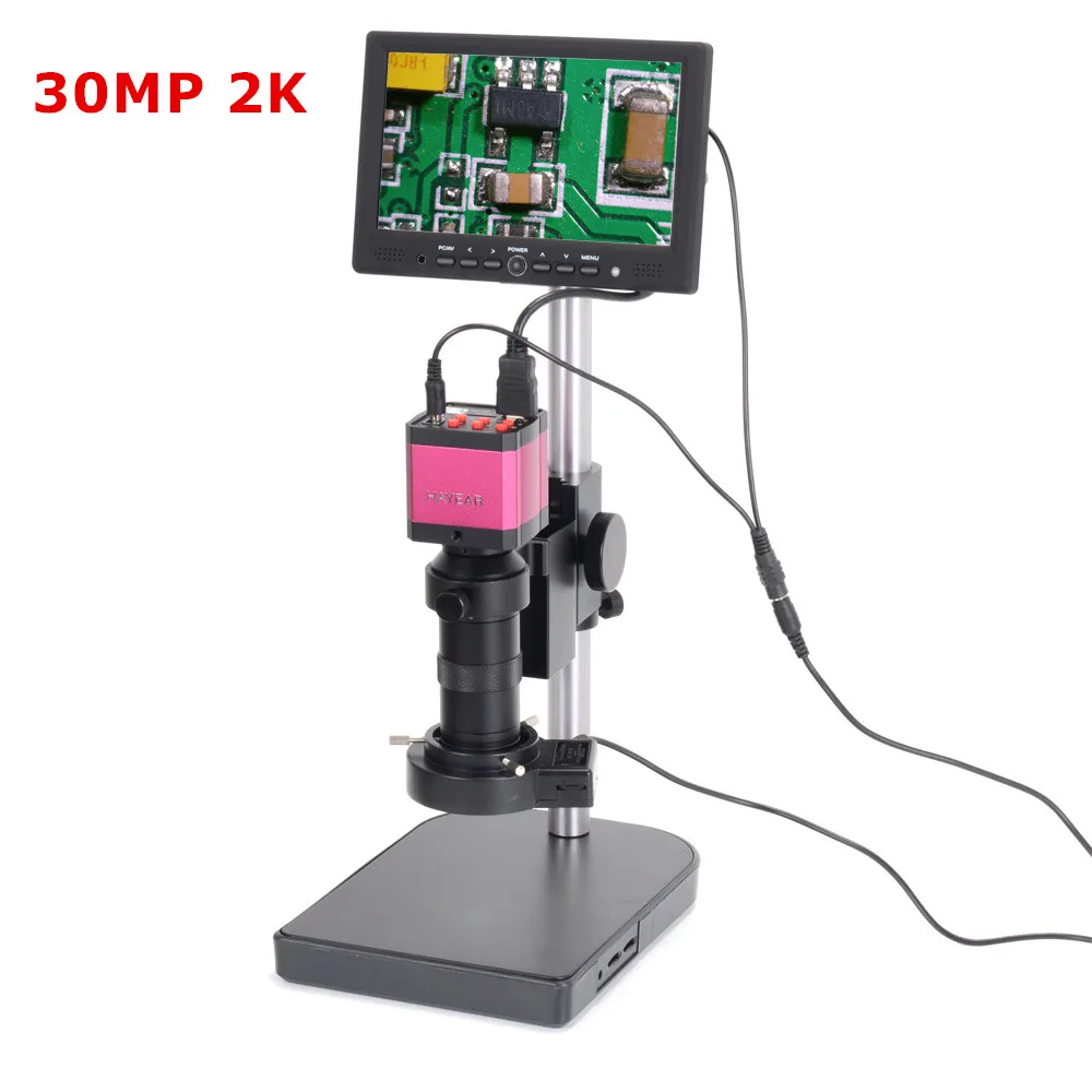 30MP 2K HDMI USB микроскоп камера электронный промышленный Монокуляр 100X зум C mount