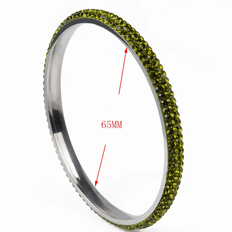 Высококачественный Браслет из нержавеющей стали с кристаллами в 3 ряда 10 цветов