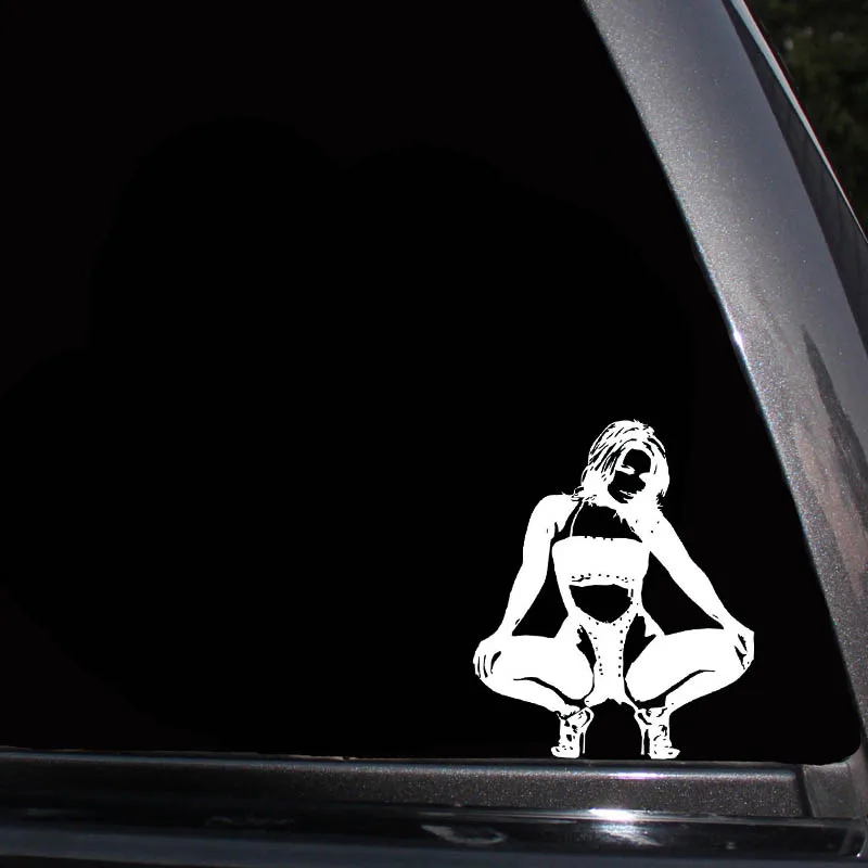 YJZT 15.9*12.9CM Sexy Tempting Hot Girl Black/Silver Zero Defect Vinyl Decal Car Sticker Excellent Design Silhoutte C20-0613 - купить по
