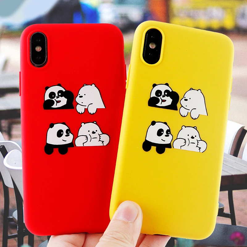 Милые чехлы для телефонов с пандой IPhone X XS MAX XR 8 7 6 s Plus модные мягкие силиконовые