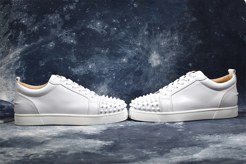 Мужская кожаная повседневная обувь с заклепками низкие шипы металлическая