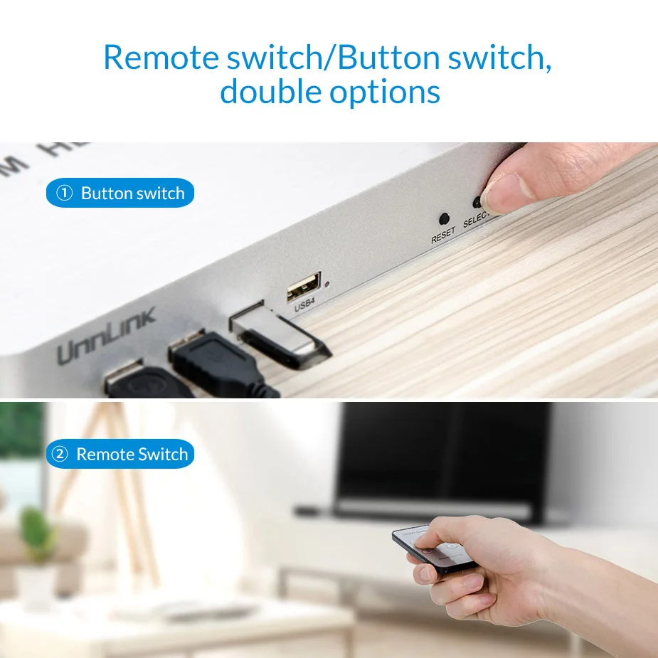 Unnlink HDMI 2,0 4X1 KVM коммутатор 4 порта USB KVM HDCP 2,2 HDR HDMI коммутатор UHD 4 k@ 60 Гц 1080P с для 4 настольных компьютеров и ноутбуков