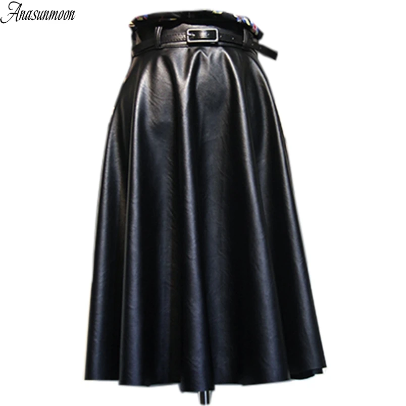 Женская длинная юбка из ПУ кожи с высокой талией|leather skirt women|fashion long skirtlong fashion skirts |
