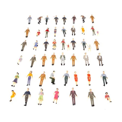 

50pcs G Scale 1:30 Mix Painted Model People Train Park Street Passenger Figures