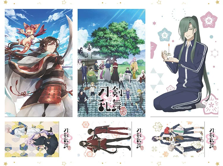 Аниме игра Touken Ranbu интернет дикий танец меча открытка почтовые открытки наклейка