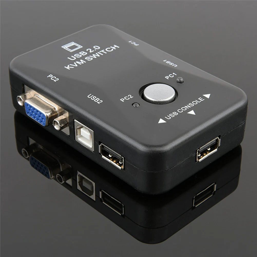 USB2.0 монитор видео KVM адаптер переключатель 2-Порты и разъёмы для клавишных