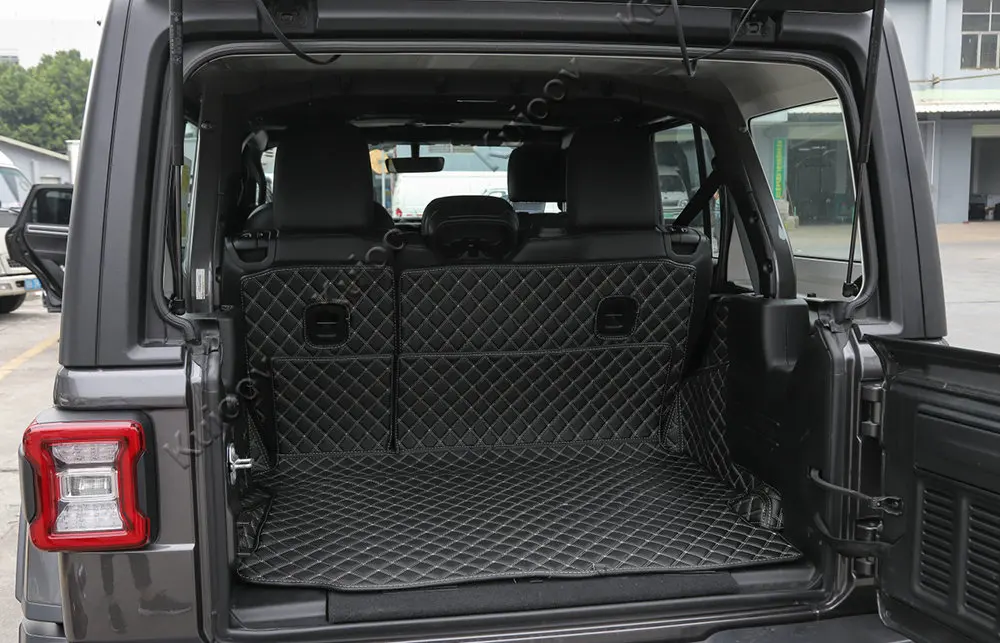 

Tail Box Foot Floor Mat Artificial Leather Mat for Jeep Wrangler 2018 Up Rear Trunk Foot Floor Mat for Jeep Wrangler JL 2018+