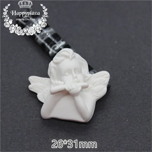 10pcs 10cs милые новые резиновые белые европейские Амура Ангел Камея миниатюрные плоские с оборота кабошон Искусство DIY ремесло украшения - Цвет: 10pcs