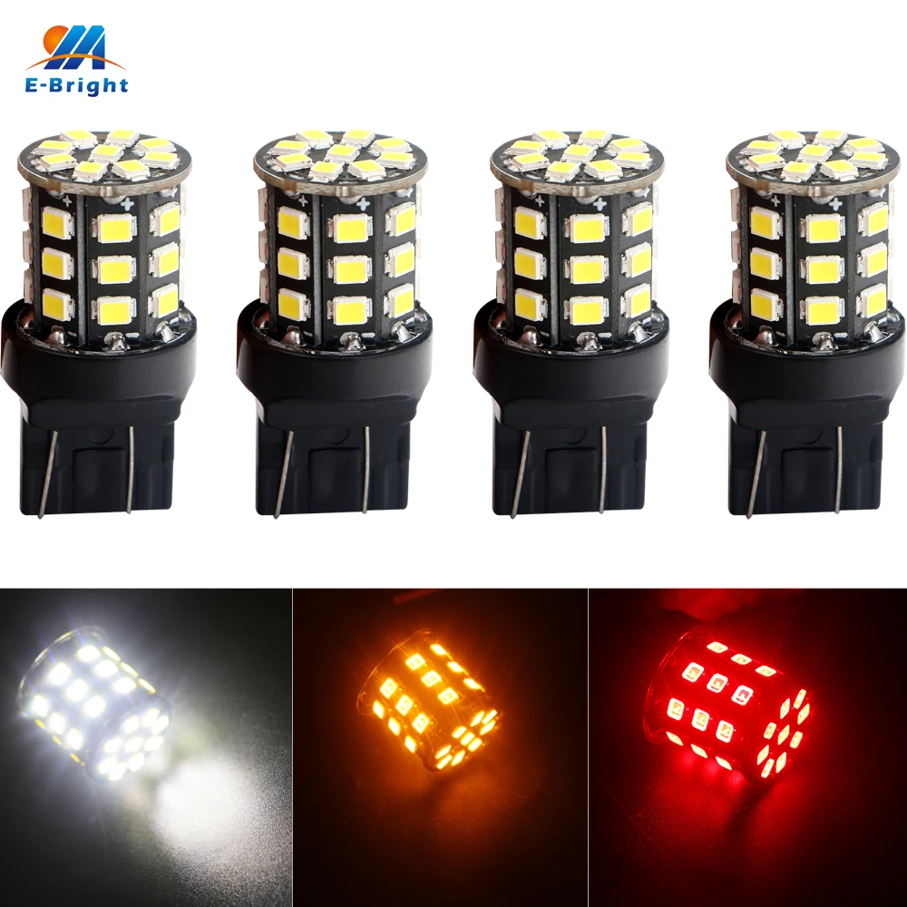 YM E Bright 4 шт. T20 7443 2835 33 SMD W21/5 Вт 7444NA авто лампы Красный Белый Янтарный синий 12 В
