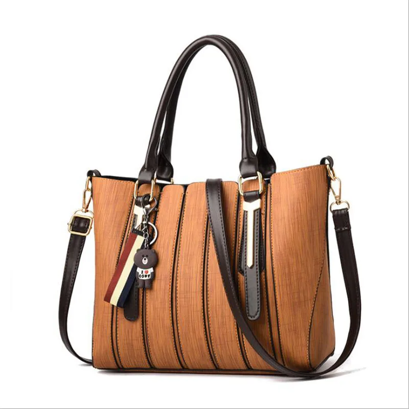 

brand handbag women large bucket shoulder bag female high quality artificial leather tote bag fashion top-handle bag