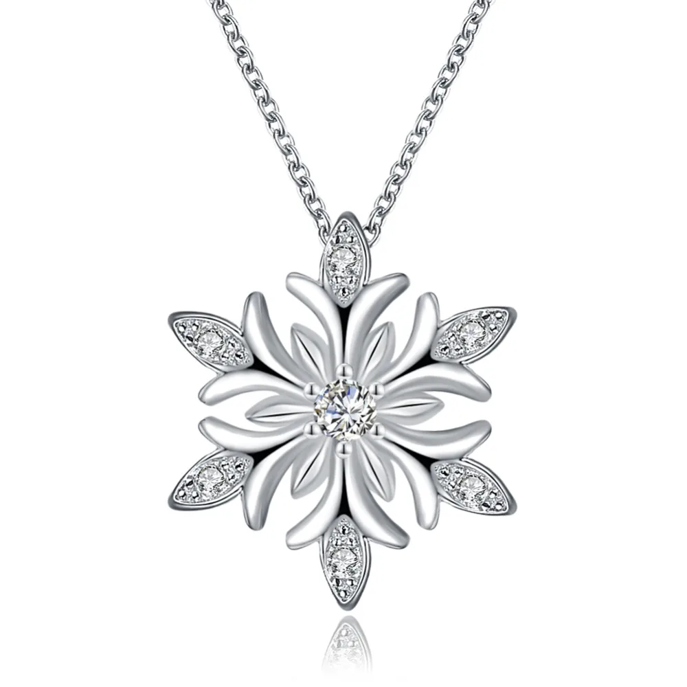 SexeMara Fashion Charm Bridal Engagement Crystal Big Snowflake Pendant Necklace Women Lady Wedding Jewelry Gifts | Украшения и