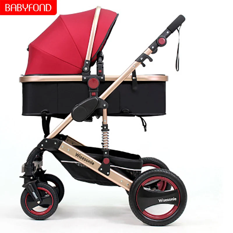 Gold frame 2 in 1 baby stroller lying or dampening folding light weight two-sided child four seasons free shippin | Мать и ребенок