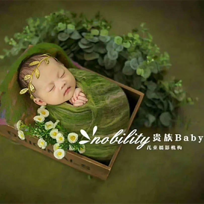 Зеленое шерстяное одеяло для новорожденных детский фон фотосъемки мягкий