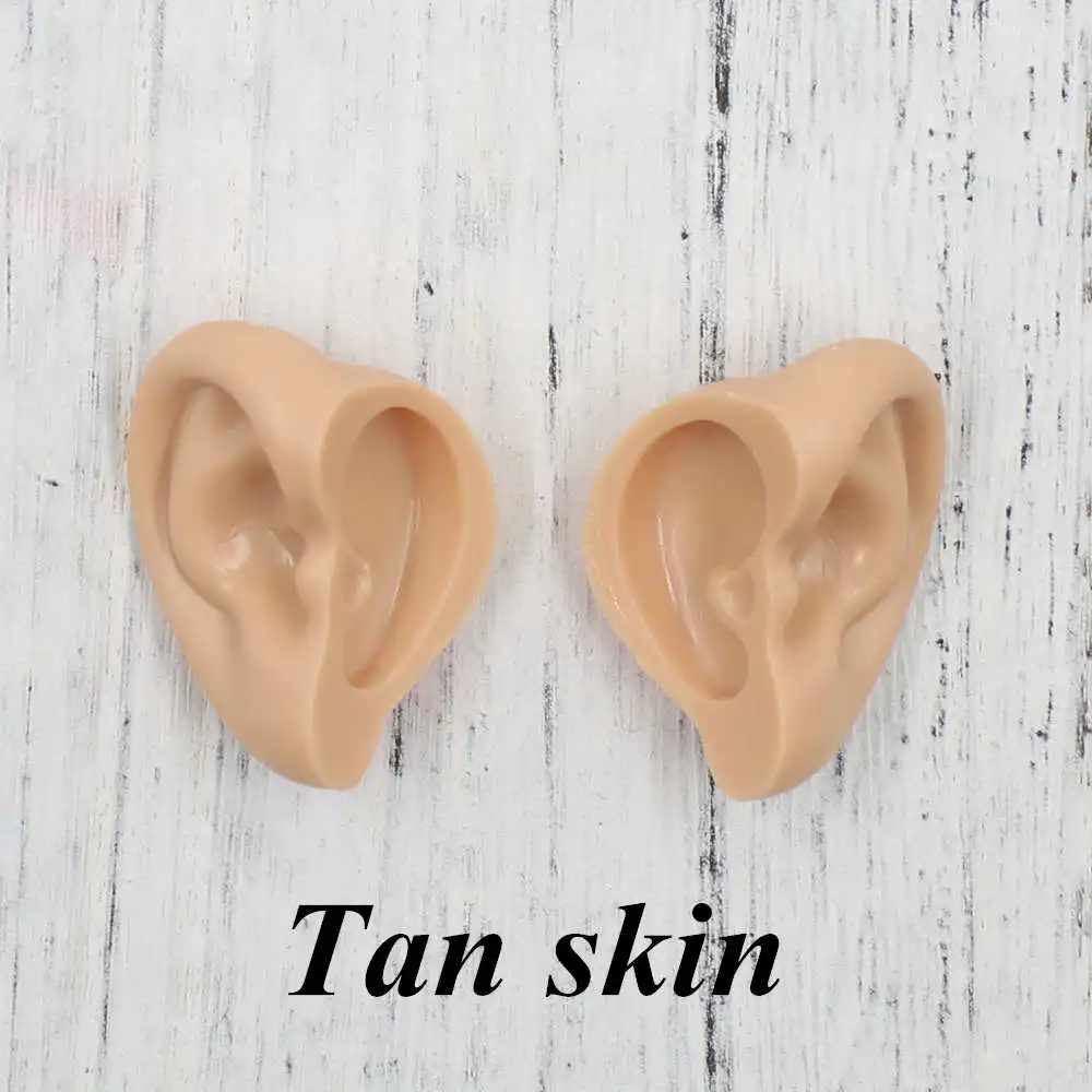 tan skin Кукла Blyth 1/6 эльф и человеческое пластиковое ухо белый натуральный загар темная и супер темная кожа подходит для 30 см кукла DIY аксессуары подарок - Цвет: tan skin