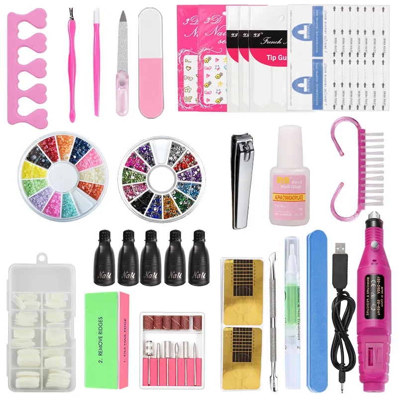 nail tools pure Комплекты набор для маникюра 36 Вт/48 Вт/80 Вт Светодиодная УФ лампа для ногтей строительный гель для полировки набор для расширения 10 цветов гель-лаков принадлежности для профессионалов маникюрный набор для ногтей - Цвет: nail tools pure