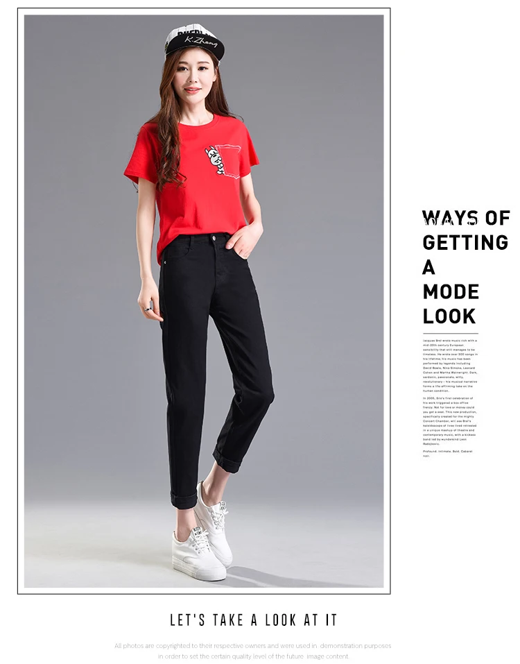Vintage Woman jeans high waist white mom jeans new autumn korean black skinny woman pencil pants vaqueros mujer