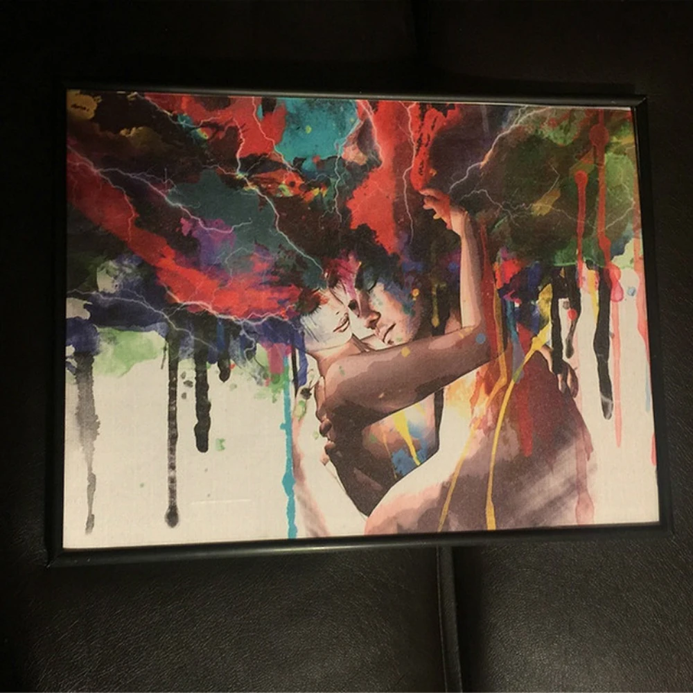 Любовь Свадебный декор настенное искусство холст принты обнимающие портреты пар