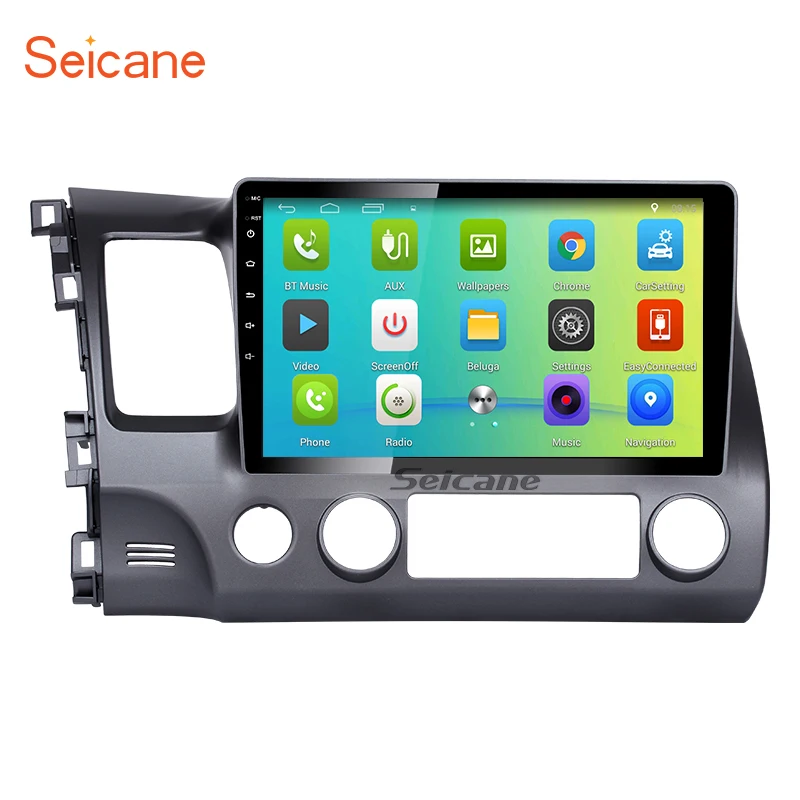 Автомобильная Мультимедийная система Seicane 10 1 дюйма Android 6 0 Bluetooth Wi Fi GPS для Honda Civic
