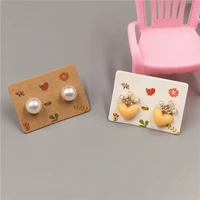50pcslot 3 5x2 5cm multi color paper cute stud earring hang tag card jewelry display packing card custom logo cost extra