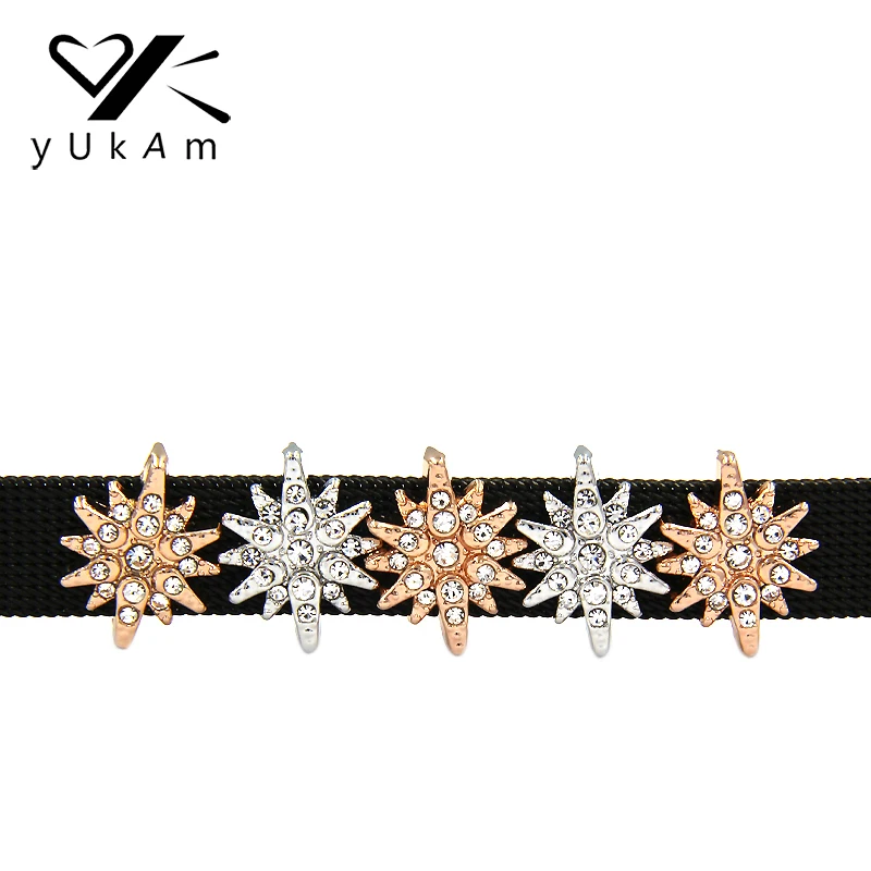 Ювелирные изделия YUKAM Keys Crystal Стразы North Star Slide Charms Keeper для изготовления кожаных