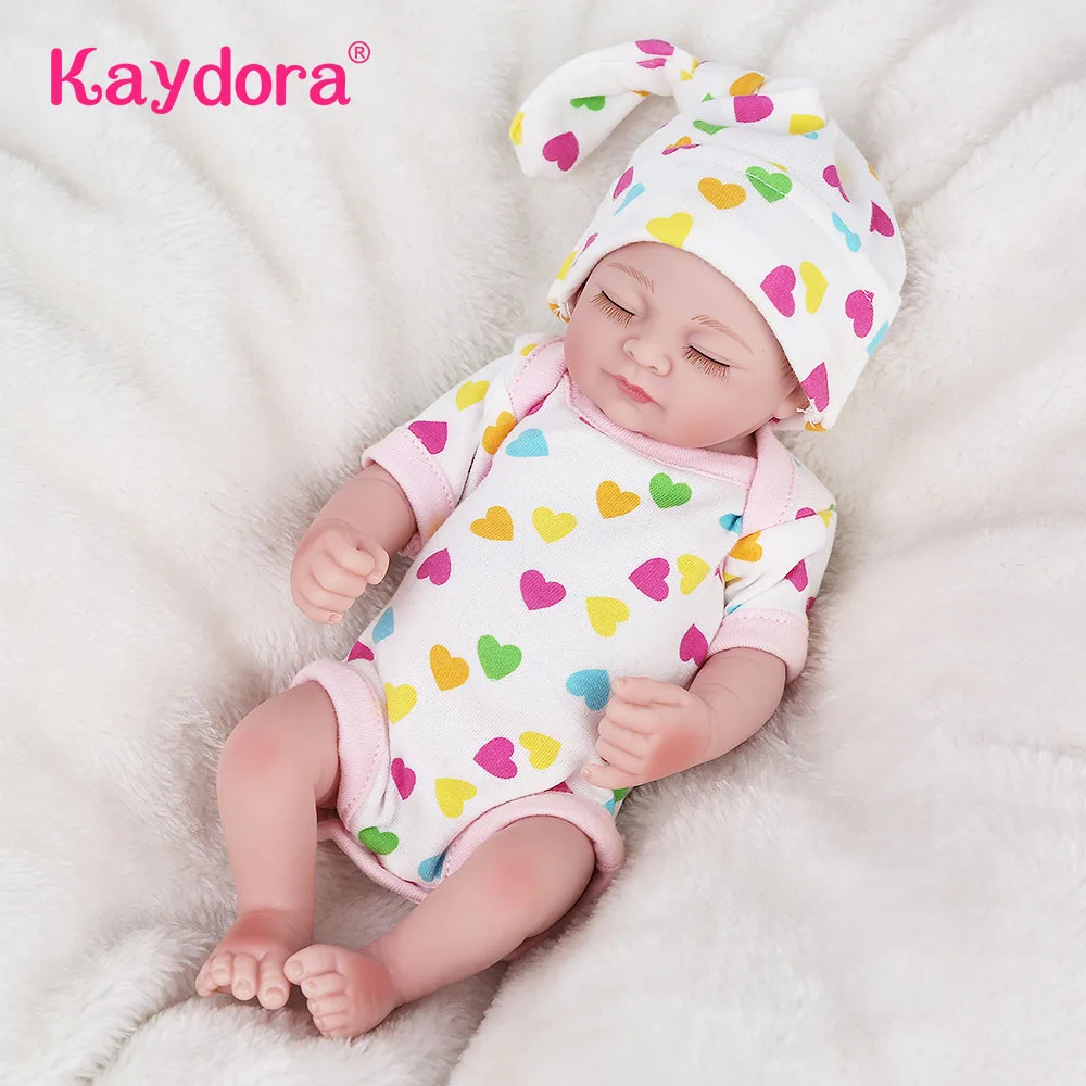 

Мини-Кукла Reborn Bebe, 10 дюймов, ручная работа, 25 см, чудесная Кукла reborn baby, цветной комбинезон с сердечком, lol, рождественский подарок, лидер прода...