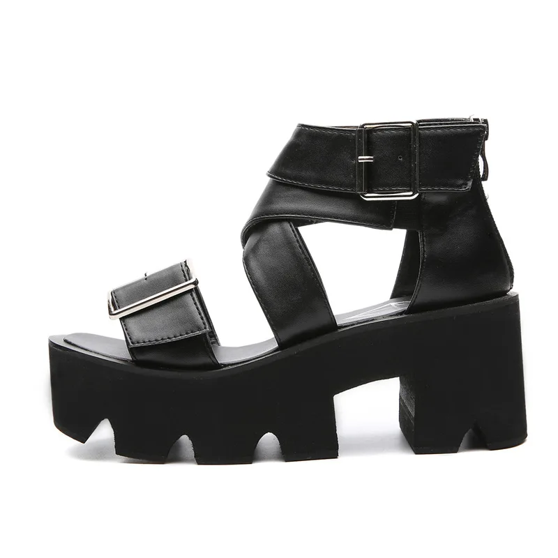 Сандалии женские кожаные с ремешком модные повседневные Босоножки на платформе