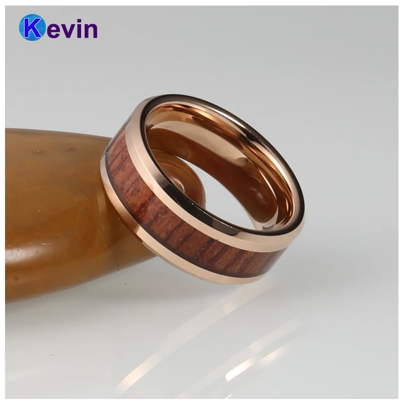 8 мм для мужчин и женщин обручальное кольцо из карбида вольфрама розового золота