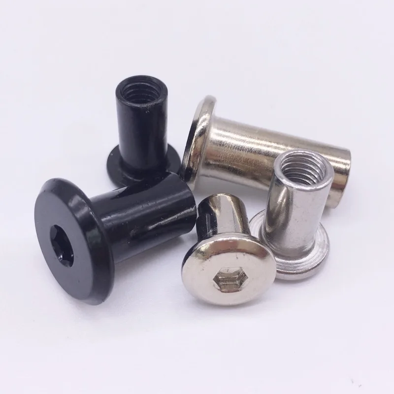 Wkooa M6 M8 M10 1/4 20 цилиндрическая гайка черная плоская головка с шестигранным гнездом