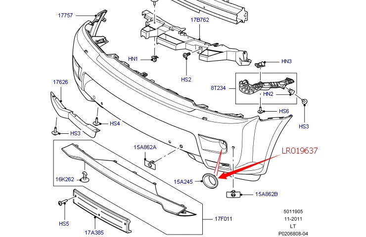 LR019637 Автомобильная левая противотуманная фара крышка для Range Rover Sport 2010-2013 Черная