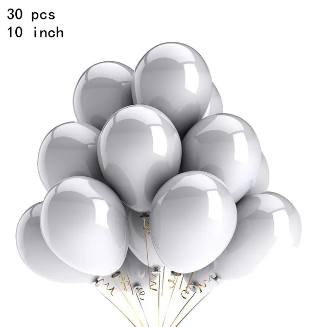 30PCS G Новые глянцевые металлические жемчужные латексные шары толстые Хромированные Металлические цвета надувные воздушные шары Globos День Рождения Декор Рождество цифра шарики воздушные 100 шт воздушные шары - Цвет: 30PCS G