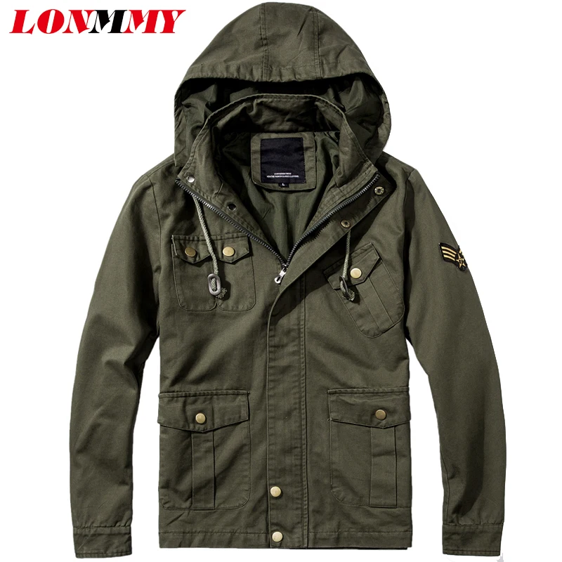 Мужская хлопковая куртка с капюшоном в стиле милитари|spring autumn|mens bomber jacketmen jacket coat |