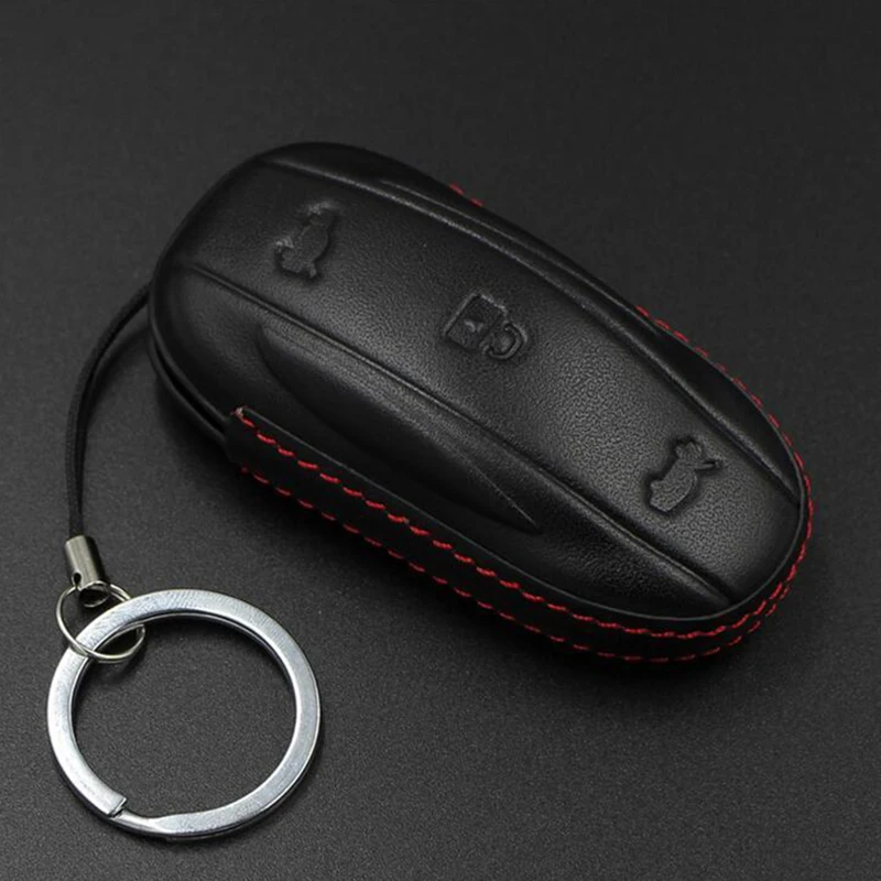Кожаный чехол для ключей Автомобильный держатель для Tesla модель X/S Анти-грязный Смарт Универсальный