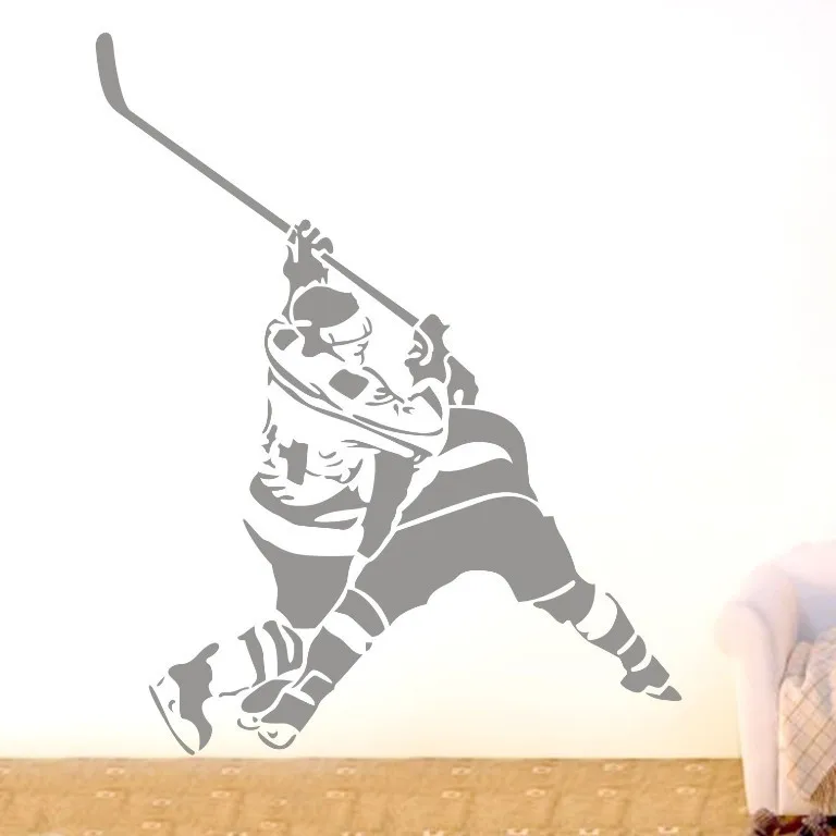 

Free Shipping-decor sticker ice hockey player sports Wall Sticker home Decor Removable Vinyl Decal wall Art DIY Mural wallpaper