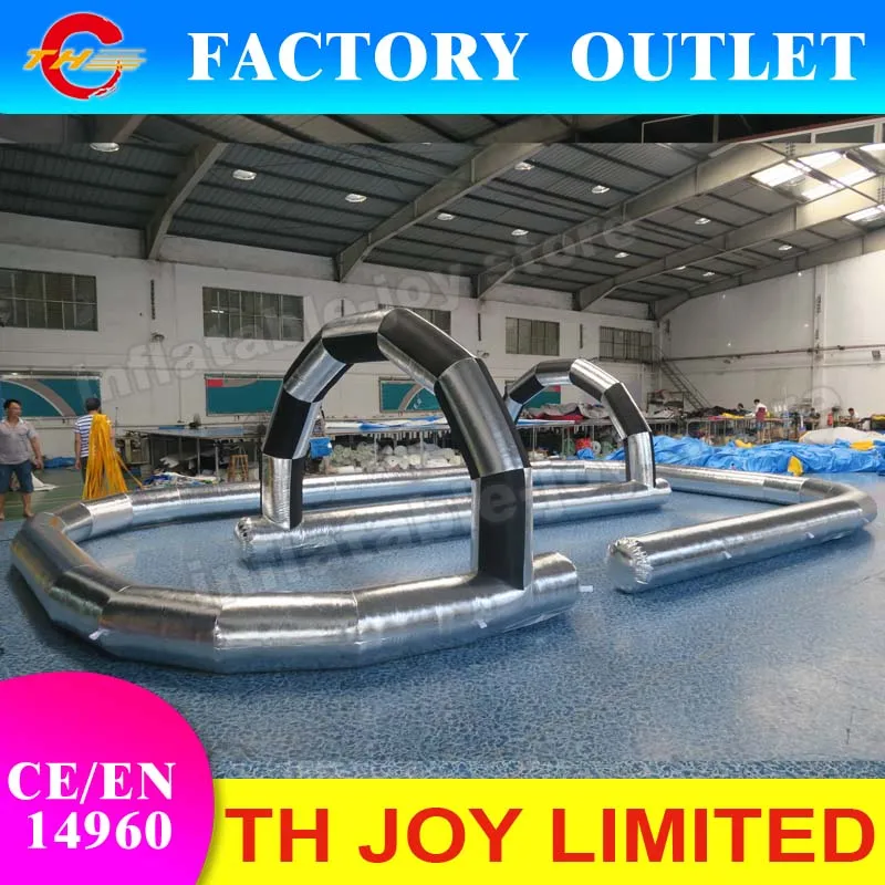 free ship to door!silver color inflatable track zorb ball and kid car playground cheap go karts game | Игрушки и хобби