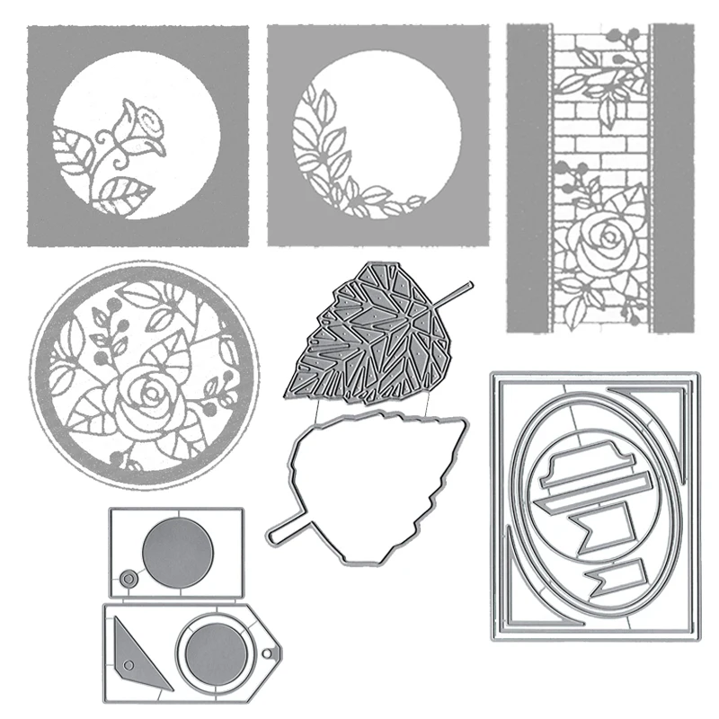 Металлические пресс формы для скрапбукинга и фотографий цветы розы листья