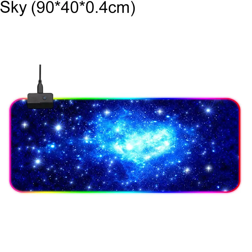 Цветная (RGB) светодиодный коврик для мыши большой USB Проводная Подсветка игровой