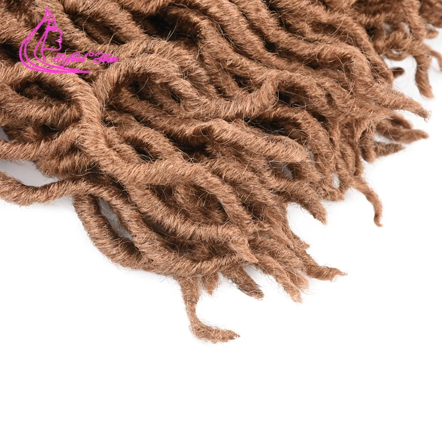 Refined Hair Faux Locs Curly Goddess locs Crochet Hair Bluk 18inch Long Woman Synthetic Braiding hair Extensions 24 strands/pc