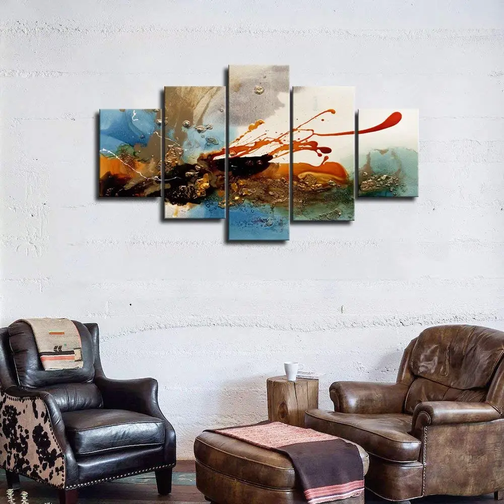 Абстрактные цвета искусство на стену красочное деревенское творчество красный