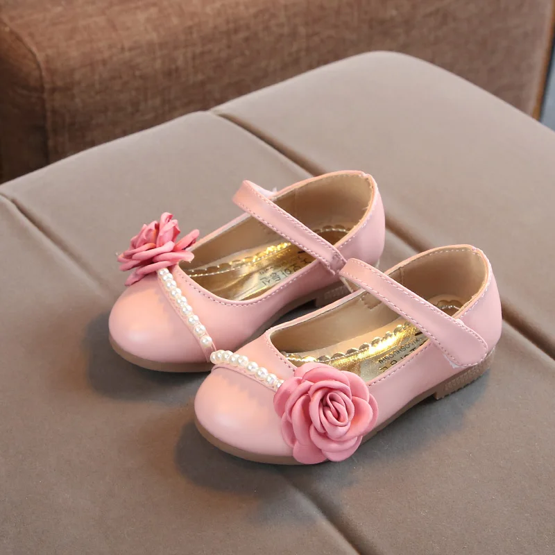 Летняя детская обувь с искусственным жемчугом Мэри Джейн нескользящая Мягкая