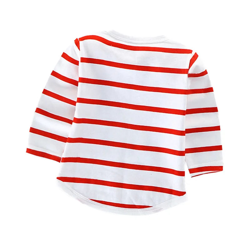 Футболки с длинными рукавами для маленьких мальчиков и девочек Весенняя