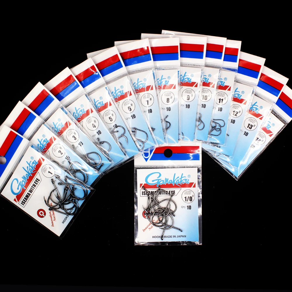 10pcs/lot  ISEAMA Circle Carp Eyed Fishing Hook Ring eye Size 1/0-14#  Fishhooks Japan Single Jig Hook hooks gamakatsu