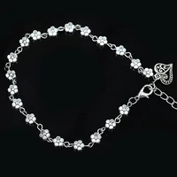 12 pieceslot silver color bracelet flower heart charm statement bangle for womenmen cuff link chains wristband fashion jewelry
