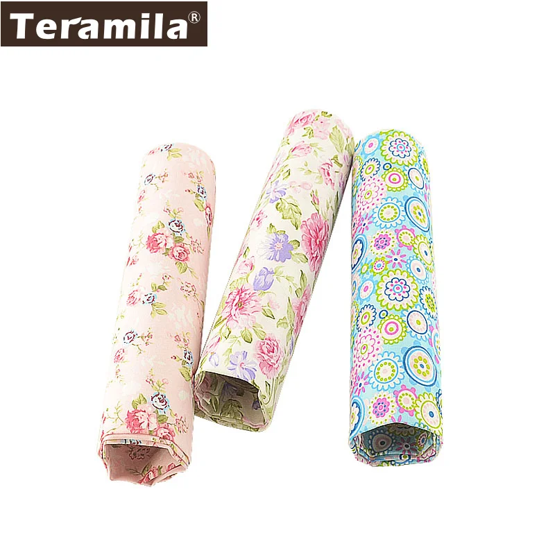 Teramila 3 шт./лот 40x50 см 100% хлопок ткань с цветком для шитья одежды постельные