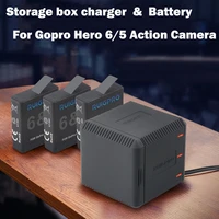 hero7 hero 5 battery storage box charger bateria ahdbt 501 battery for gopro hero5 hero6 black go pro hero 7 camera accessories