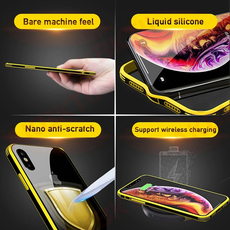 AKBKTII роскошный чехол из закаленного стекла для iPhone 7 Plus 8 6s XS Max XR разноцветный