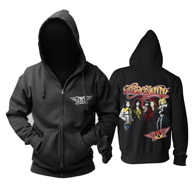 Хлопковая толстовка с капюшоном Aerosmith в стиле рок 4 дизайна брендовая на молнии
