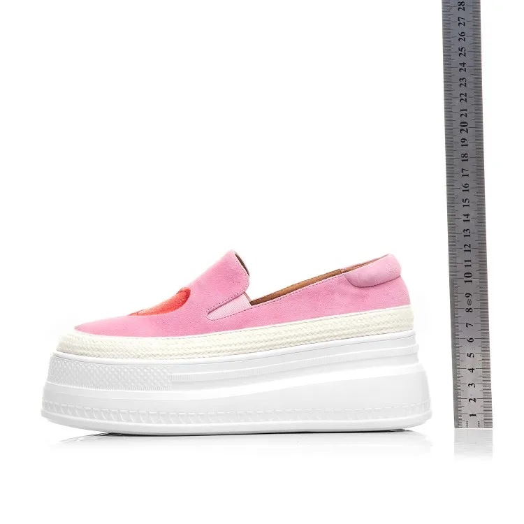 

2019 women flats platform sneakers Shoes Women Thick Sole Chunky Shoes suede Leather Fashion Women's Casual Loafers Creeper