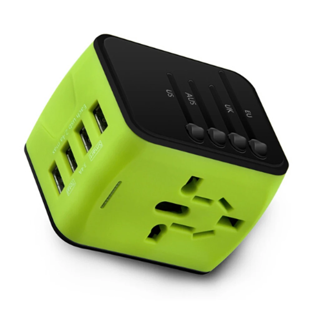 Универсальное зарядное устройство для путешествий адаптер 4 USB и Type-c по всему