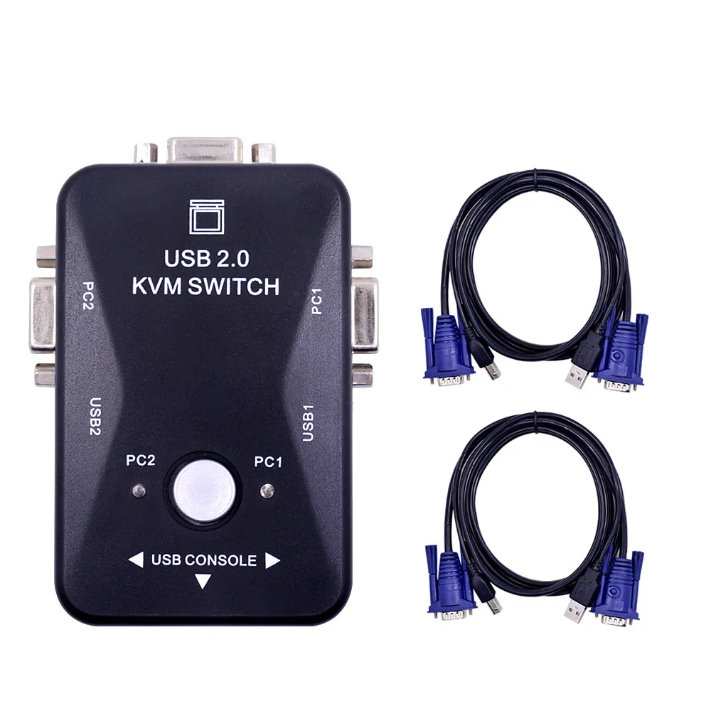2 порта PS/2 KVM переключатель VGA SVGA разветвитель Box контроллер для клавиатуры мышь